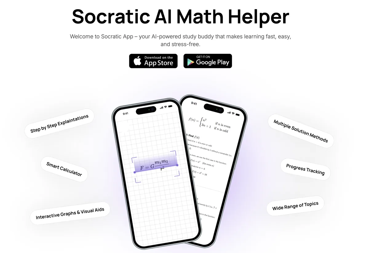 Socratic App, step-by-step AI math helper